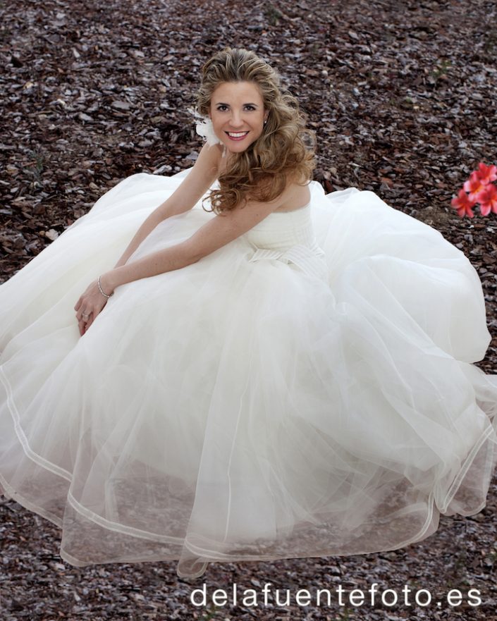 Foto de la novia tras cambiarse el peinado