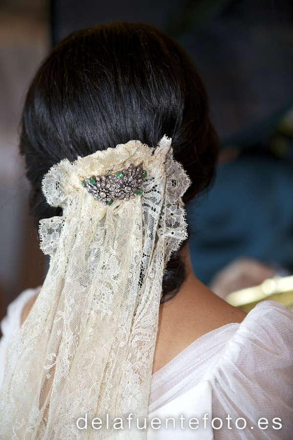 Detalle del velo de la novia